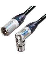 Van Damme STARQUAD Cable. Neutrik Right Angle Female XLR to Male XLR