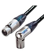 Van Damme & Neutrik Female XLR to Angled Male XLR Cable. Star quad Lead.