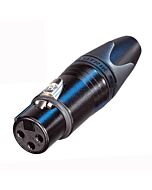Neutrik 3 Pin NC3FXX-BAG Female XLR Connector. Silver Contacts. Black Shell