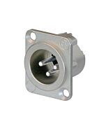 Neutrik NC3MD-LX Male 3 pin XLR Chassis Panel Mount. Silver Contacts