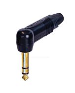 Neutrik NP3RX-B Gold 1/4" Right Angle TRS Jack