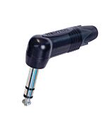 Neutrik NP3RX-BAG Black Shell. Silver Pins. Angled Quarter TRS 3 Pole Jack Plug Connector