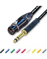 Gold Neutrik 4.4mm TT Bantam Jack to Female XLR Patch Lead. Van Damme Cables.