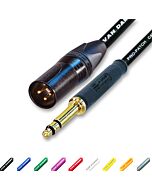 Gold Neutrik 4.4mm TT Bantam Jack to Male XLR Patch Lead. Van Damme Cables.