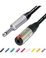 Guitar Instrument Extension Lead. Male Jack to Female Socket. Van Damme cable.