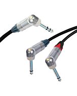 Neutrik Stereo Angled Jack to 2x Angled Mono Jacks, Sommer ONYX 2025 Black Cable