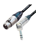 Neutrik Angled TRS Jack to Female XLR Lead. Van Damme Balanced Cable