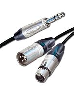 Neutrik XLR Insert Cable. TIP Send. TRS Jack to male and Female XLRs