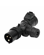 PCE 16amp 230v 94325000 T Connect Splitter. 1in 1out + Gland