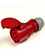 PCE 32A 4 Pin 3PE 400V. 3 Phase. Red Cable Mount Female Socket. IP44 (224-6)