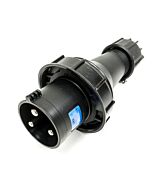 PCE 63amp 2P+E CEE Midnight Black Cable Mount Male Plug. IP67 (033-6x)