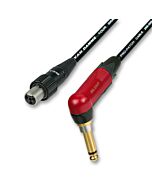 Peavey and Shure GLXD Wireless System Lead for Beltpacks. Angled Silent Jack. 