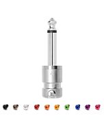 SquarePlug SPS4 Low Profile Mono (TS) Straight 6.35mm Jack. Silver 