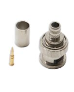 Straight BNC for RG59 Cable. 75ohm Video. Twist CRIMP Connector. CCTV. SPDIF. Time Code