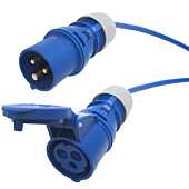 Tough 3x1.5mm 16 amp Arctic Blue Extension Cable. Caravan Hook up Lead. 240v Plug Socket