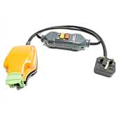 1m RCD Fly Lead to 1 gang IP54 Socket. Safety Cable. Non-Latching. H07RN-F Tough Rubber 
