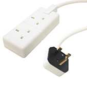 2 Gang White 13amp Professional Trailing Socket Extension Lead Mains Power