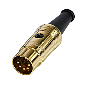 High Quality Gold Plated 5 Pin Din Connector, by REAN. Used for soldering onto cable for making interconnects