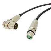 Belden Angled Male to Female XLR Lead. Low Impedance Rubber Balanced Cable. Active Speaker 