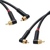 Star-Quad RCA Stereo Pair. Angled Dual Phono. Van Damme Cable. Gold Plated RCAs
