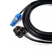 Blue Locking Speaker & Amp Power Lead UK Plug to Twist Lock Mains Cable