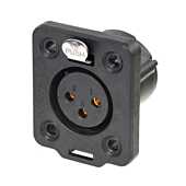 Neutrik 3 Pin NC3FDX-TOP Female XLR Chassis Connector. IP65 & UL50E Protection. Outdoor