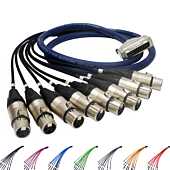 25 Pin D Sub to Female XLR Cable. D25 Van Damme Multicore Snake Lead. Techflex