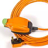 WeatherProof Orange Garden & Camping Power-Flex. UK Plug to 1G IP54 Socket 13amp