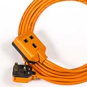 Orange Garden & Camping Power-Flex. UK Plug to 1G Socket. TRUE 13amp