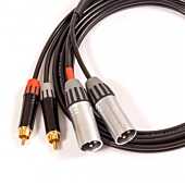 RCA to Male XLR Interconnect Cable. Left & Right Pair. Phono. Cinche Lead