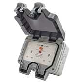 BG WP22RCD Weatherproof 13A 2 Gang Latching RCD Double Switched Outdoor Socket.
