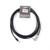 6m Van Damme Red Microphone Cable, Right Angled to Straight TRS Stereo Gold Jack.