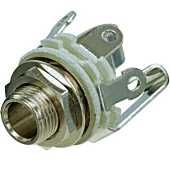 REAN NYS229L TRS Female Jack with Nut and Washer. Nickel Finish