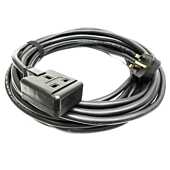 TOUGH H07RN-F Rubber Mains cable. Uk Plug to 1 Gang Socket. Black. Permaplug. 13amp