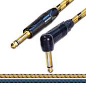 Sommer SC Classique Vintage Guitar Cable. Gold Angled Mono Jack to Jack Lead.