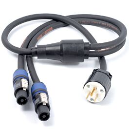 US Plug Nema to PowerCon, Professional AC Y Splitter Cable, HO7 2.5mm 55cm.