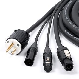 USA Plug to True1, DMX Hybrid Power and Signal Cable.