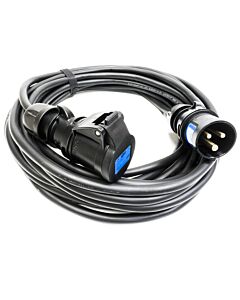 16amp Black Events CEEform Commando Power Cable. (3x1.5mm) 240v H07RN-F Rubber 