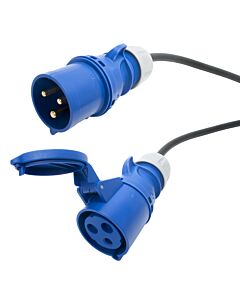 PCE Shark 32 amp Arctic Blue Extension Cable Site Hook Up Trailing Lead. 3x4mm.