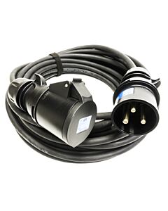 32amp Black Events CEEform Commando Power Cable. (3x6mm) 240v H07RN-F Rubber 