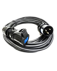 32amp Plug to 16amp Socket Black Events CEEform Commando Power ADAPTER (3x2.5mm)