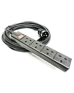 16amp CEE Plug to Domestic Socket (3x2.5mm) H07RN-F Tough Rubber Cable